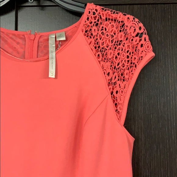 Coral/Pink Lace Dress 10 - Picture 2 of 3